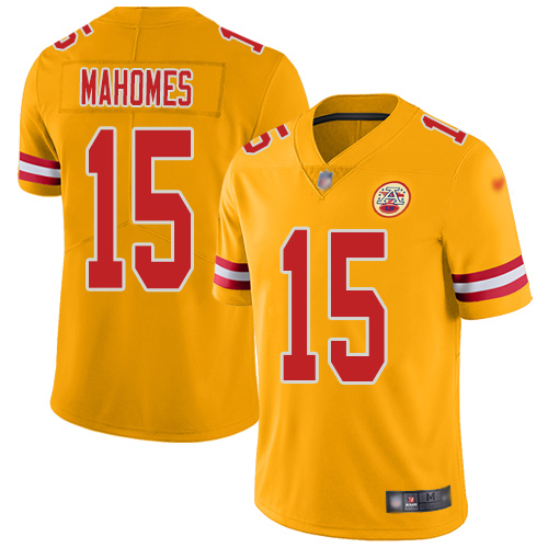 Men Kansas City Chiefs #15 Mahomes Patrick Limited Gold Inverted Legend Football Nike NFL Jersey